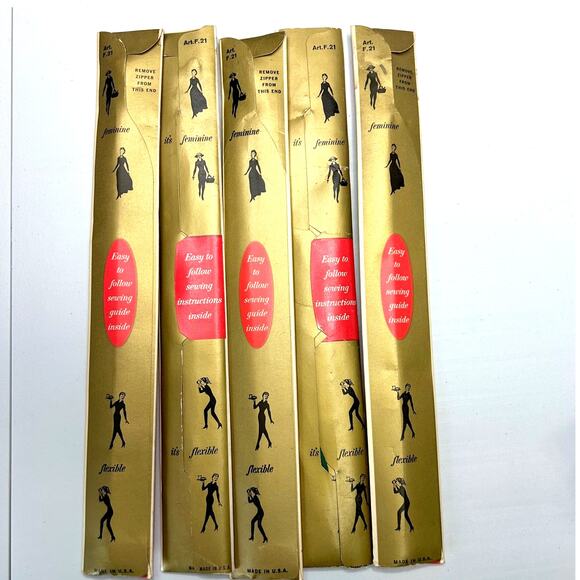 Vintage 36" Neck Opening Metal Zippers Coats and Clark Lot of 5 NOSIP - Picture 4 of 4